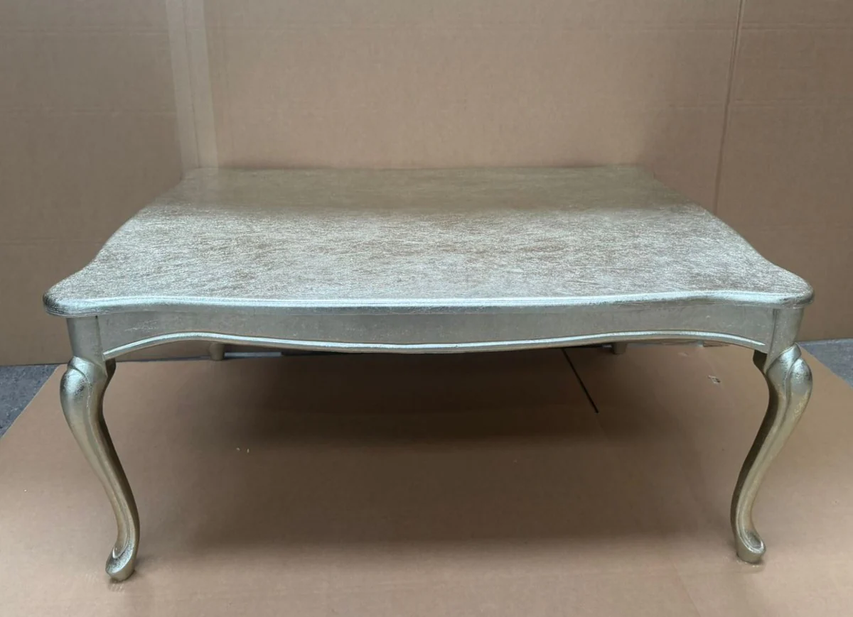Luxury Baroque Coffee Table Antique Silver 105 cm - Baroque Furniture