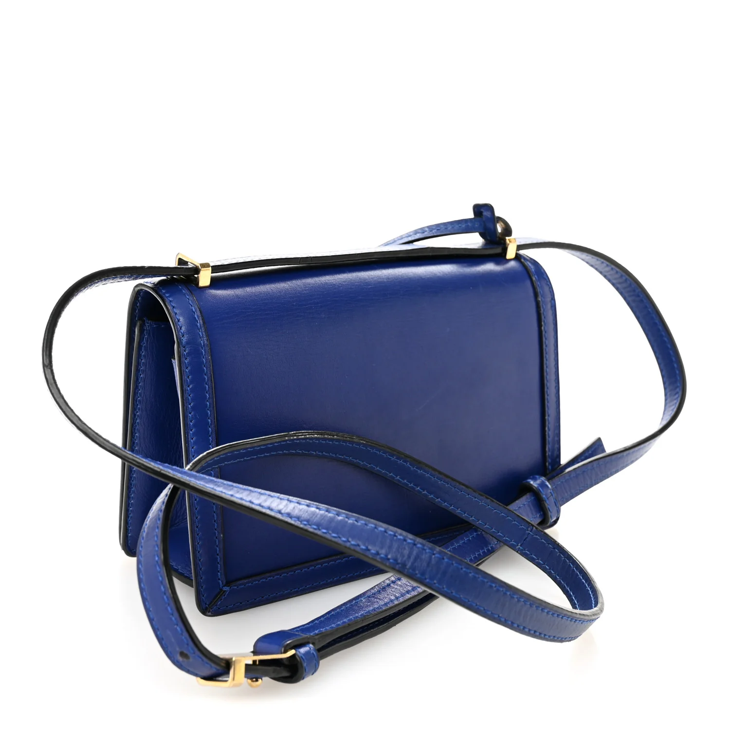 Calfskin Small Barcelona Shoulder Bag Royal Blue - Top Club