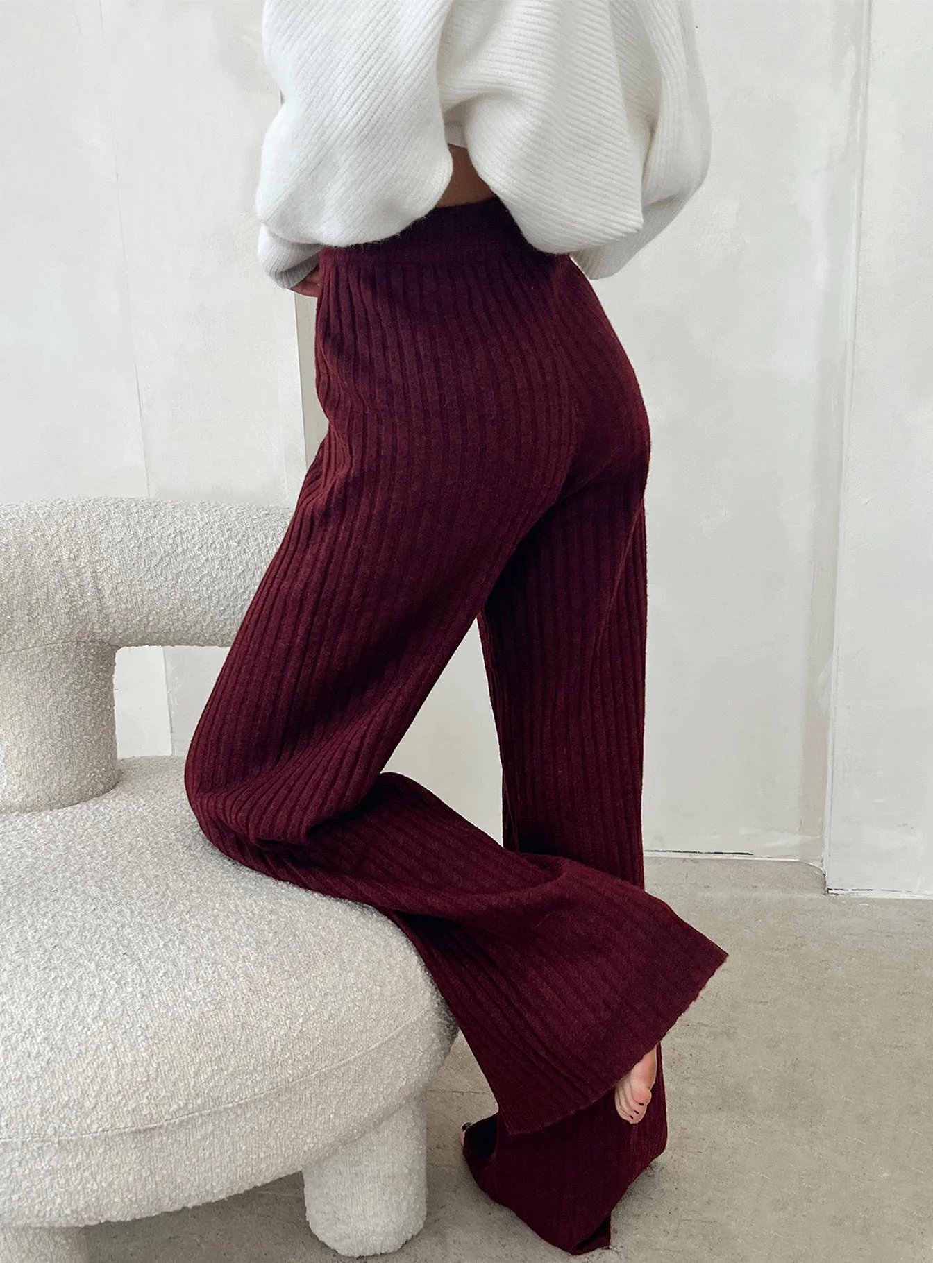 Montana Knit Pants Maroon
