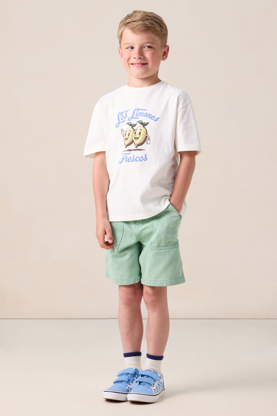 Wit oversized T-shirt met print