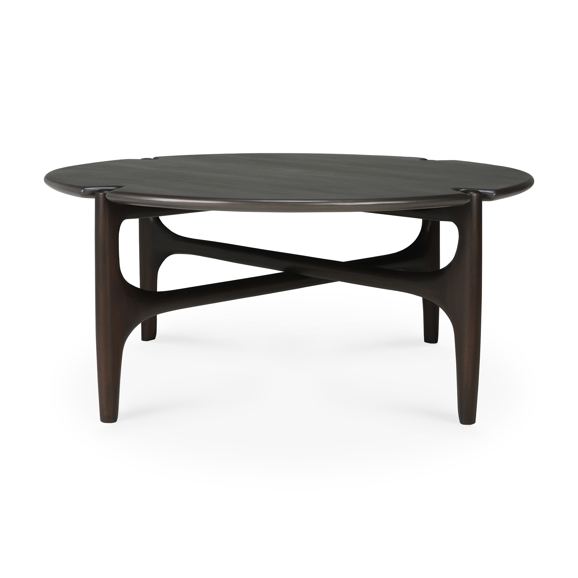 PI koffietafel rond - mahonie 80