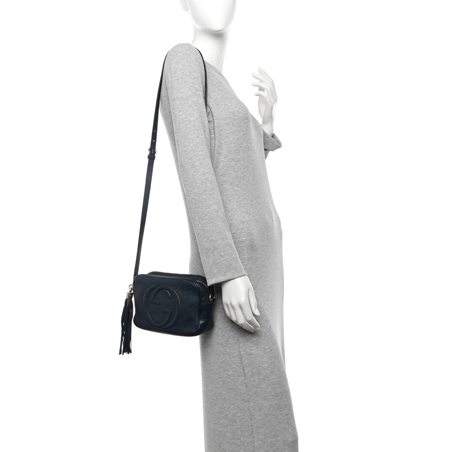 Pebbled Calfskin Small Soho Disco Bag Blue