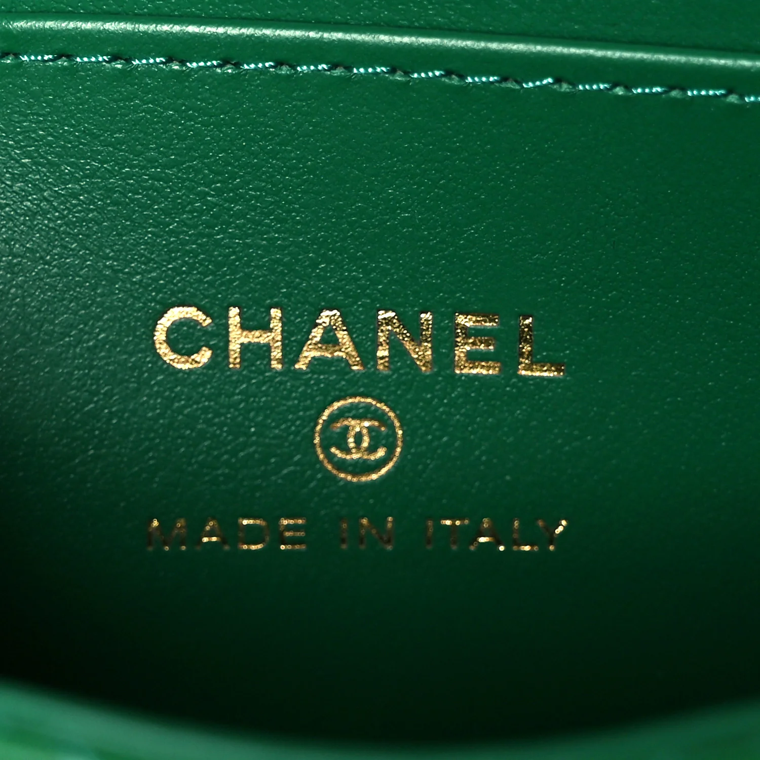 Shiny Aged Calfskin Quilted Mini Nano Kelly Shopper Green - Top Club