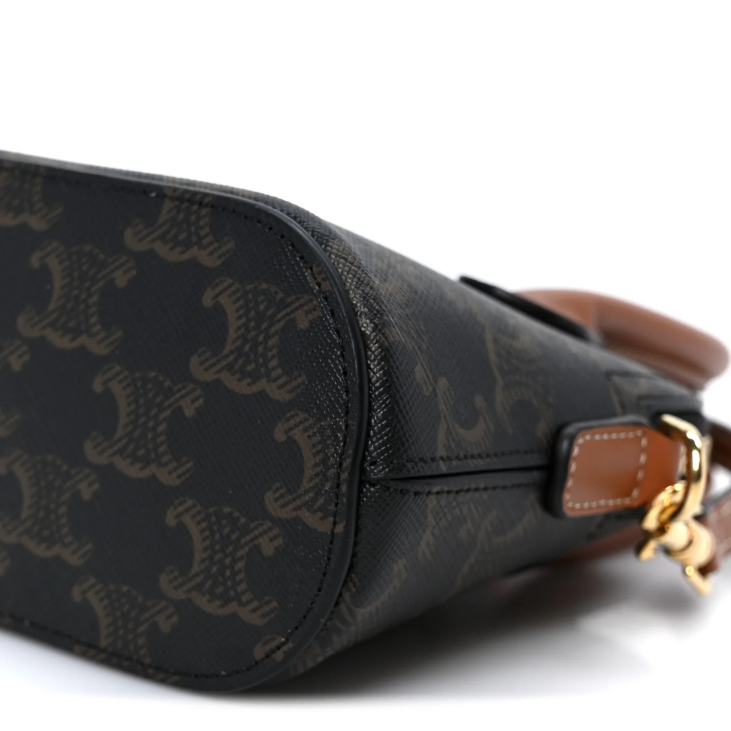 Canvas Calfskin Triomphe Mini Honorine Bag Tan - Top Club
