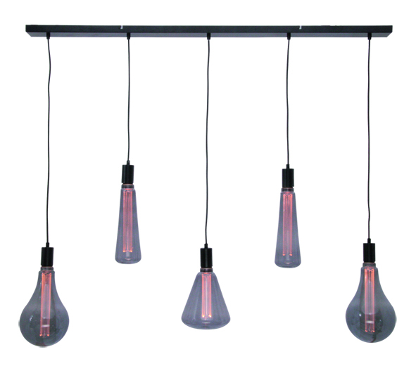 Hanglamp Bulby strak 5-lichts zwart