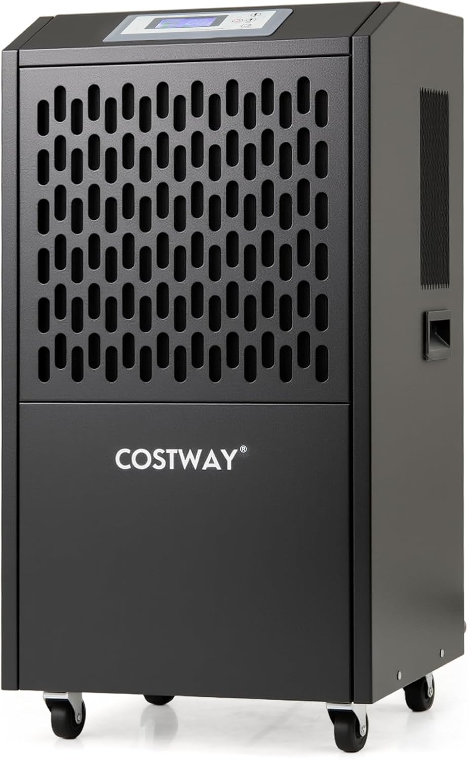 COSTWAY 118L Deumidificatore Commerciale con Tubo di Scarico, Deumidificatore Industriale con Timer 24H e 4 Ruote, per Scantinati Magazzini e Grandi Spazi Fino a 790㎡ (Nero)