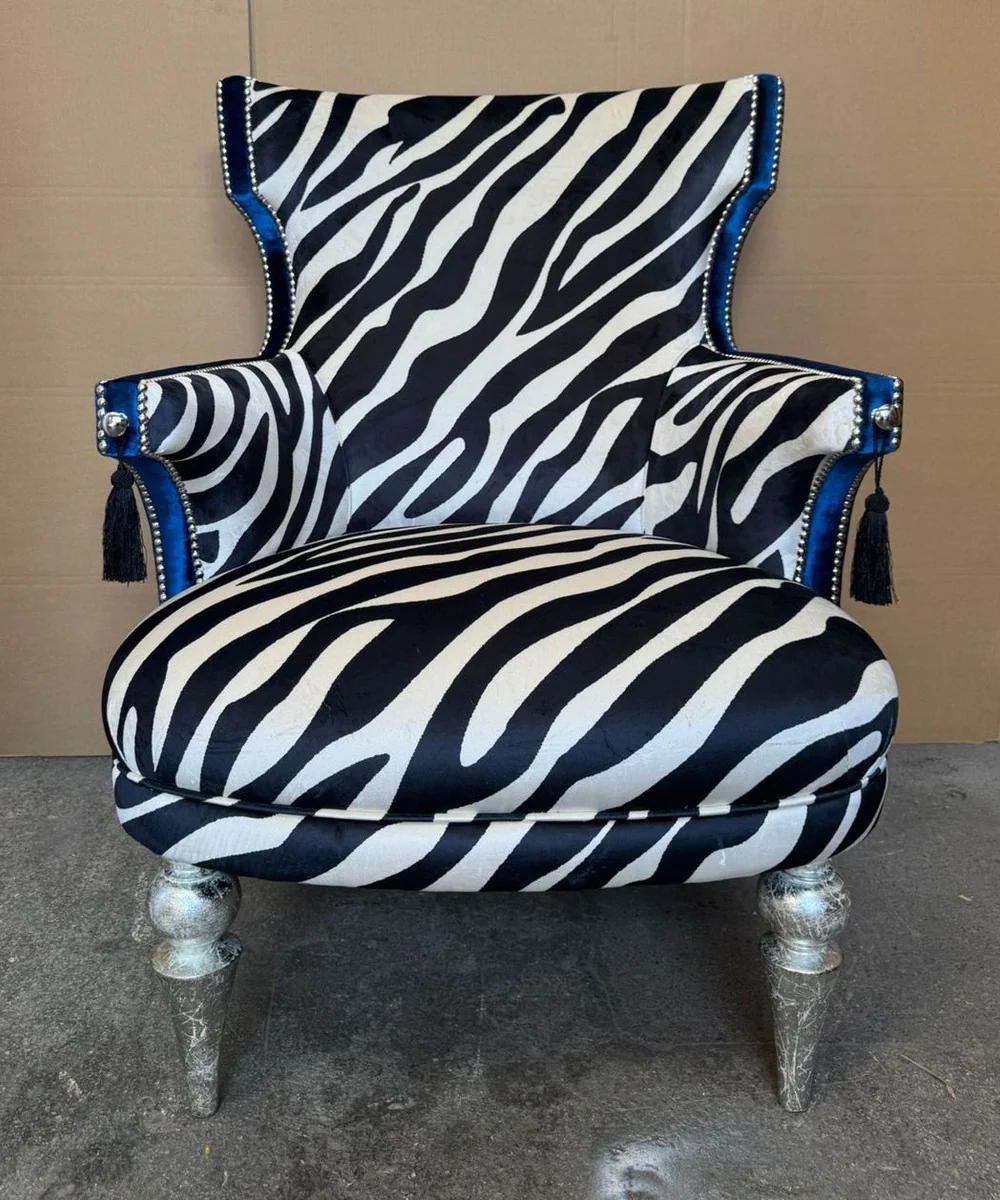 Baroque living room armchair with zebra design - Baroque furniture