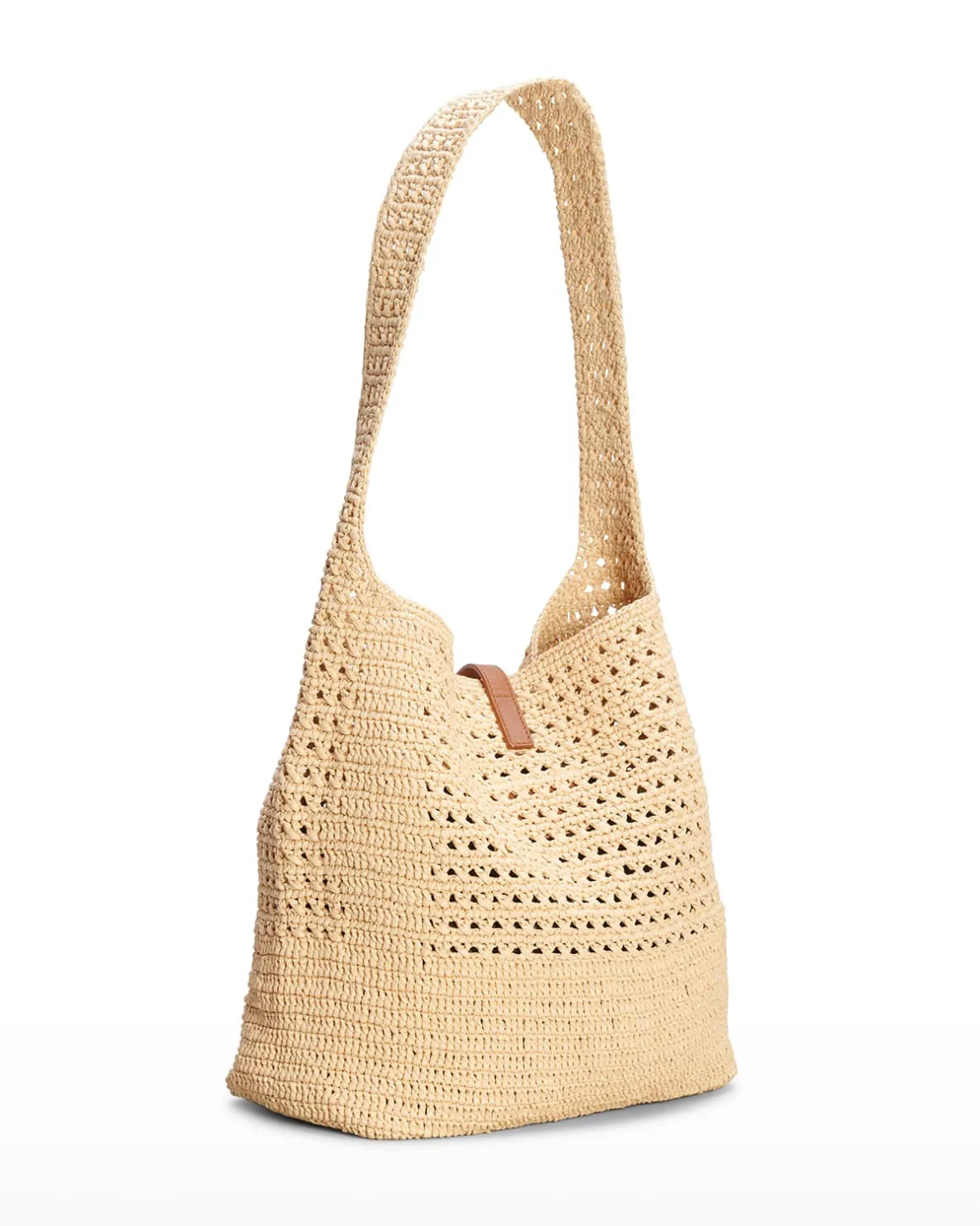 SAINT LAURENT Hobo YSL Shoulder Bag in Raffia - Top Club
