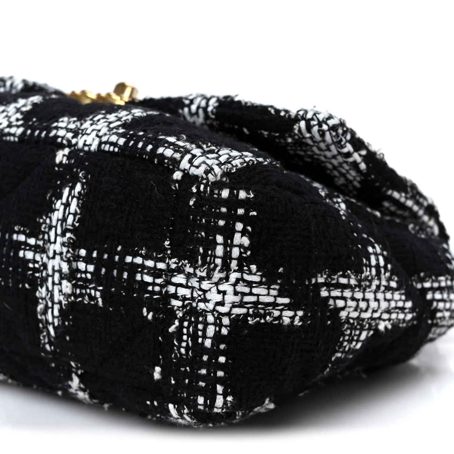 Tweed Quilted Medium Chanel 19 Flap Black White - Top Club