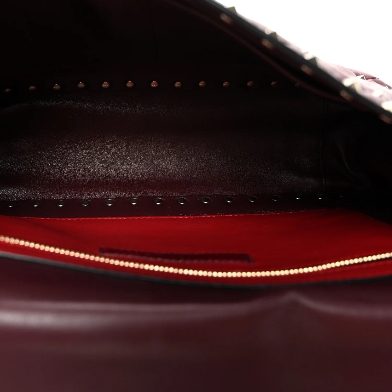 Nappa Large Rockstud Spike Shoulder Bag Rubin - Top Club