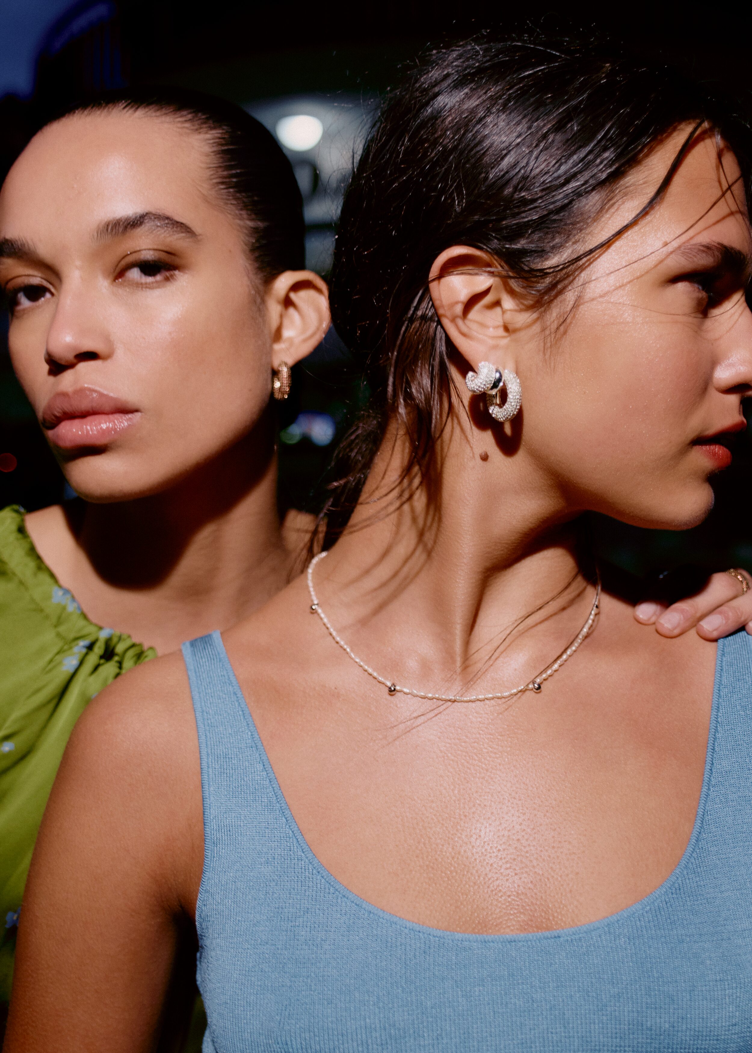 & Other Stories RHINESTONE HOOP EARRINGS