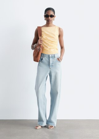 & Other Stories TEXTURED BOATNECK TOP