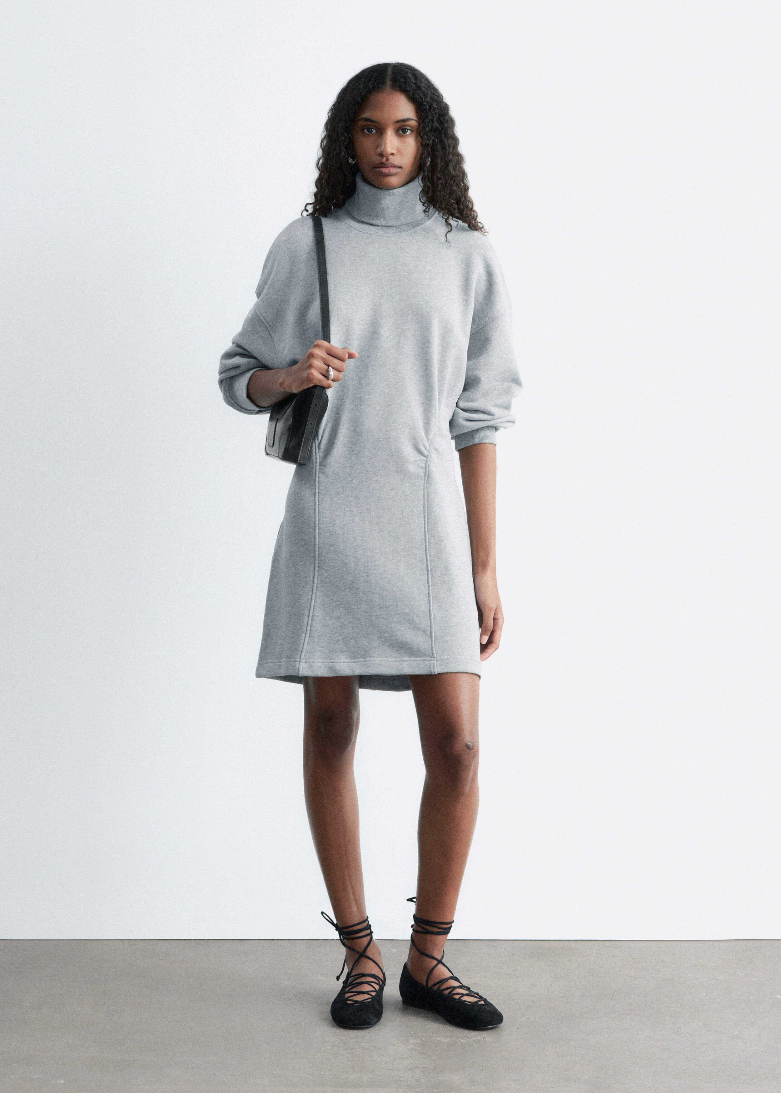 & Other Stories TURTLENECK JERSEY MINI DRESS