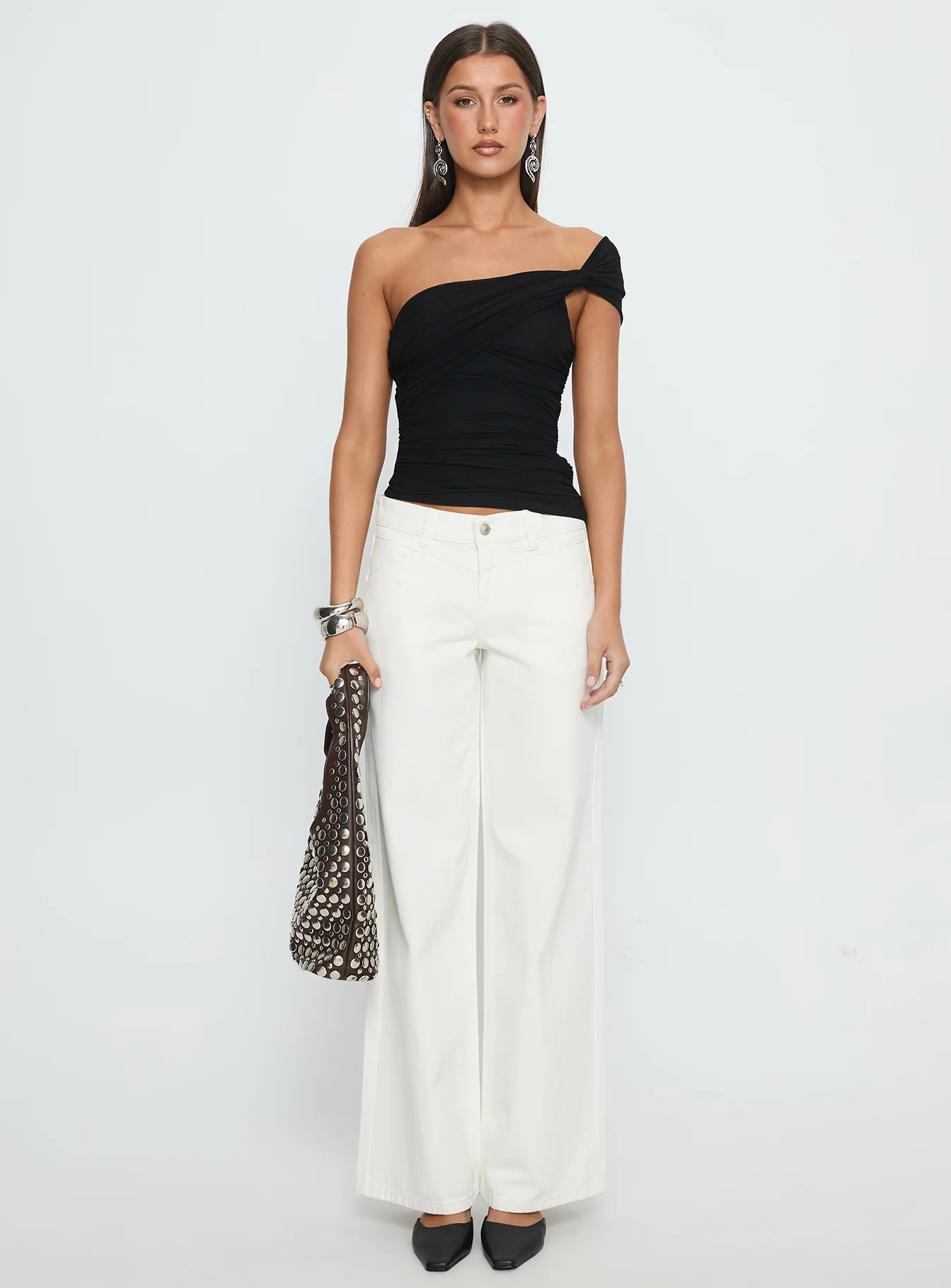 Catiana Low Rise Wide Leg Jeans White