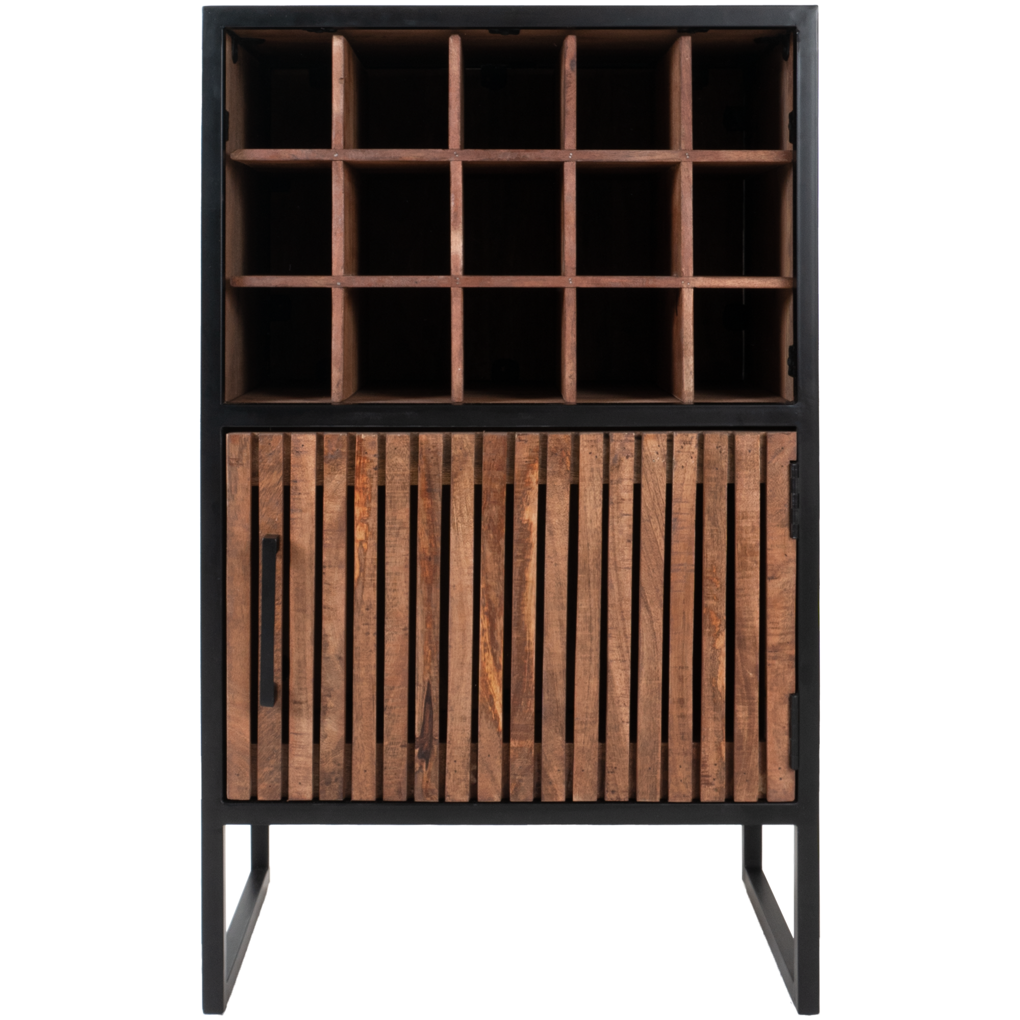 Wijnkast Loek 90 x 55 cm - Bruin Mangohout