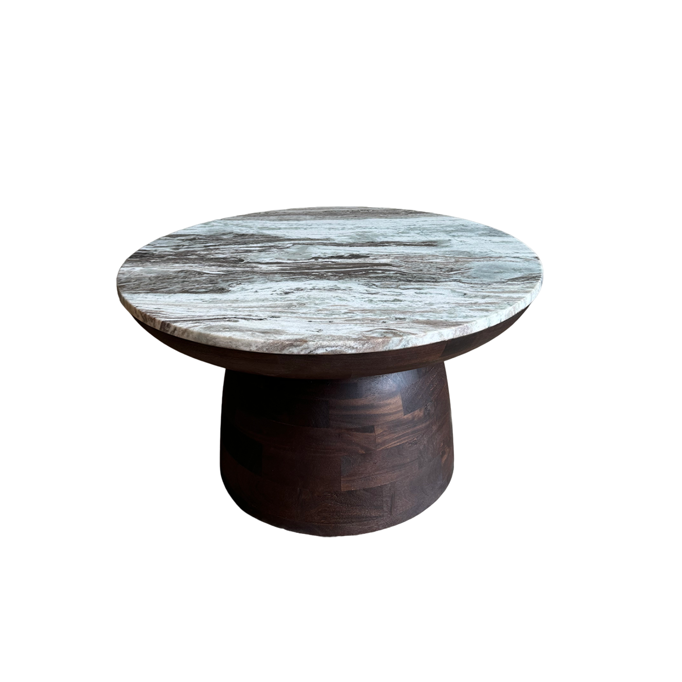Salontafel koper en marmer rond