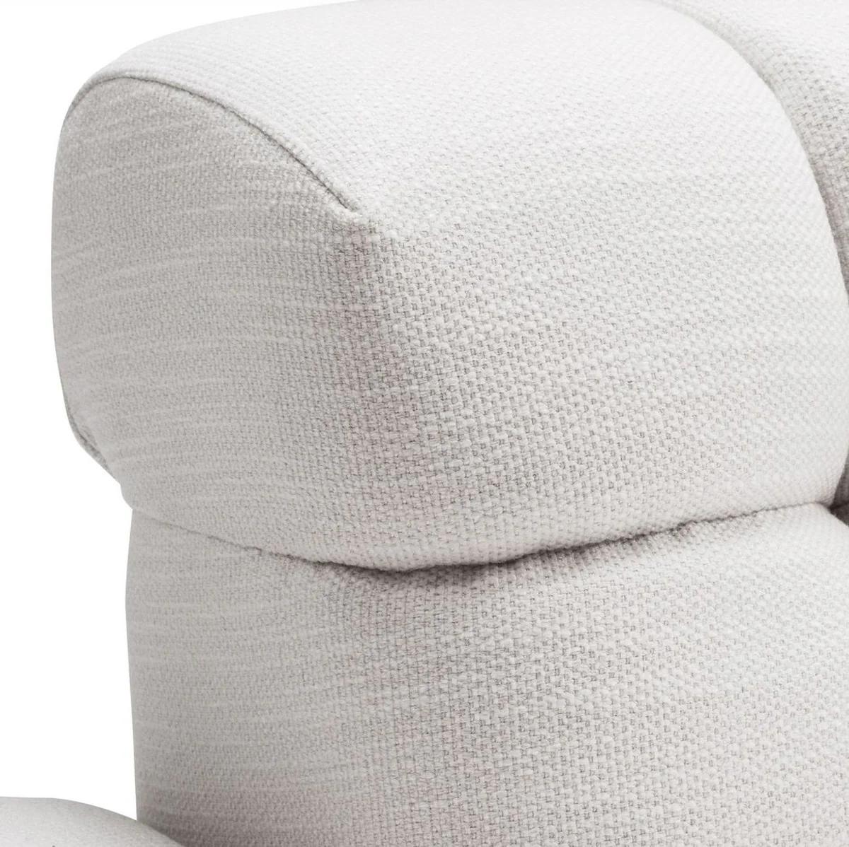 Luxury lounge sofa white / black 223 x 98 x H. 69 cm - right-side living room sofa with 2 cushions - luxury quality