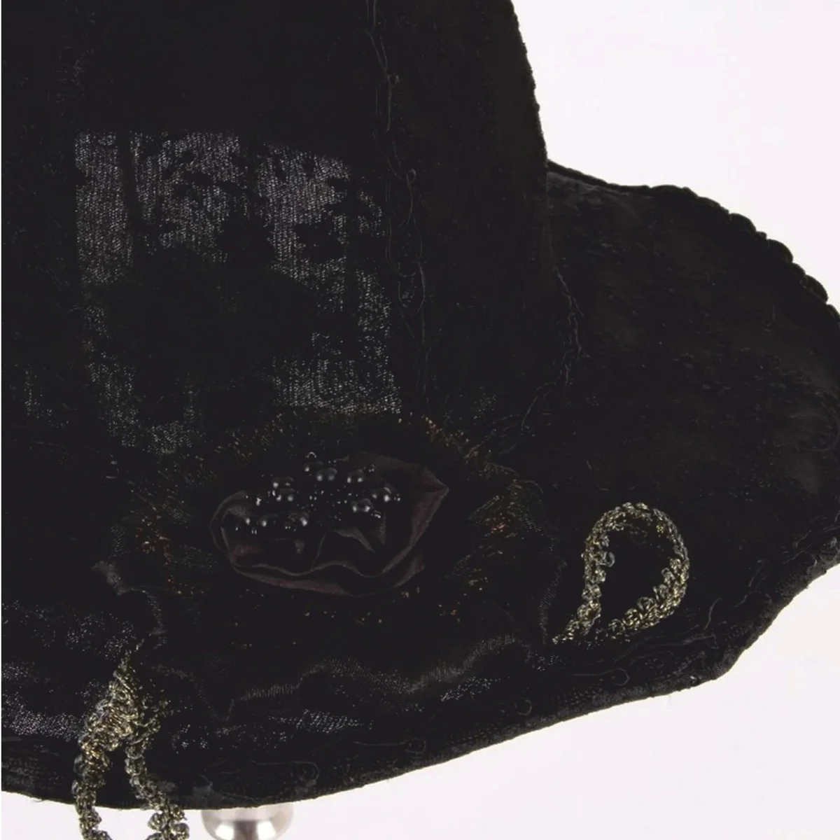 Baroque lampshade in women's hat shape black 38 cm - Baroque decoration