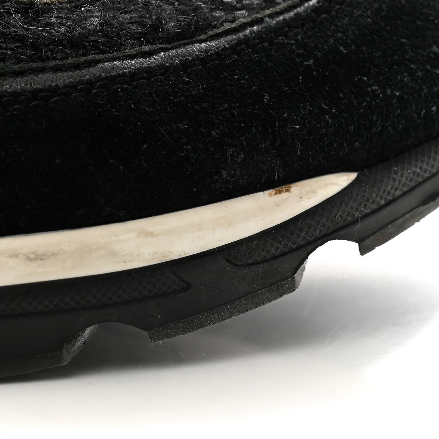 Tweed Suede Goatskin CC Sneakers 38 Black White - Top Club
