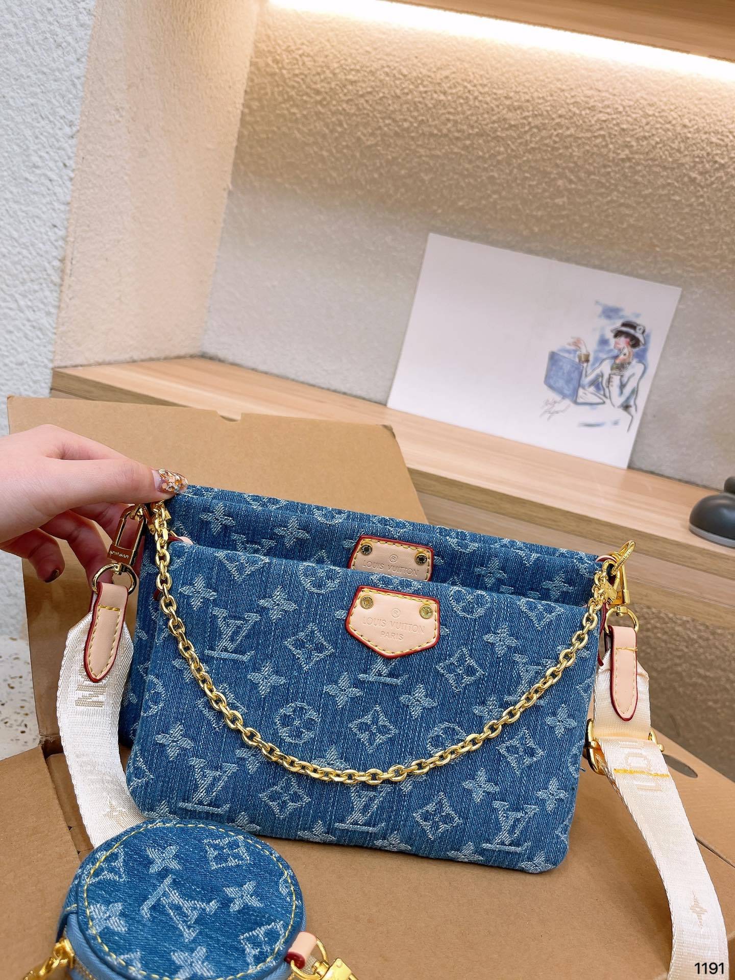 Louis new arrival denim bag size : 24 * 14 cm - Top Club