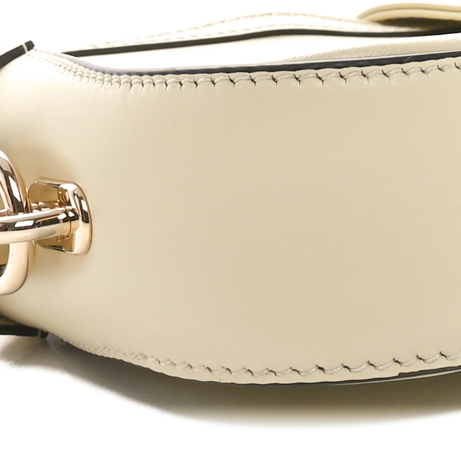 Calfskin Mini Moon Side Shoulder Bag Ivory - Top Club