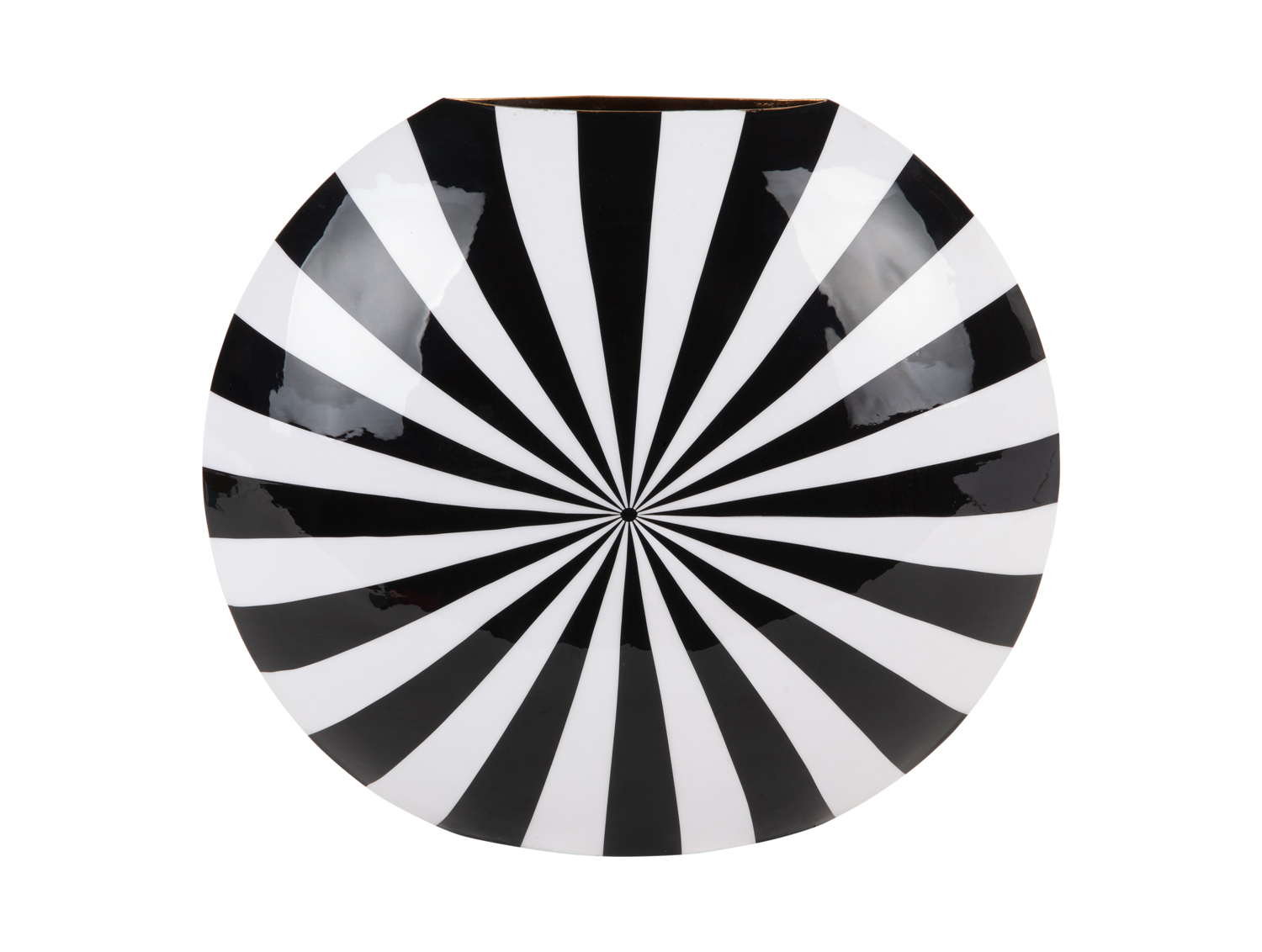Vase Candy Swirl large enamel black & white