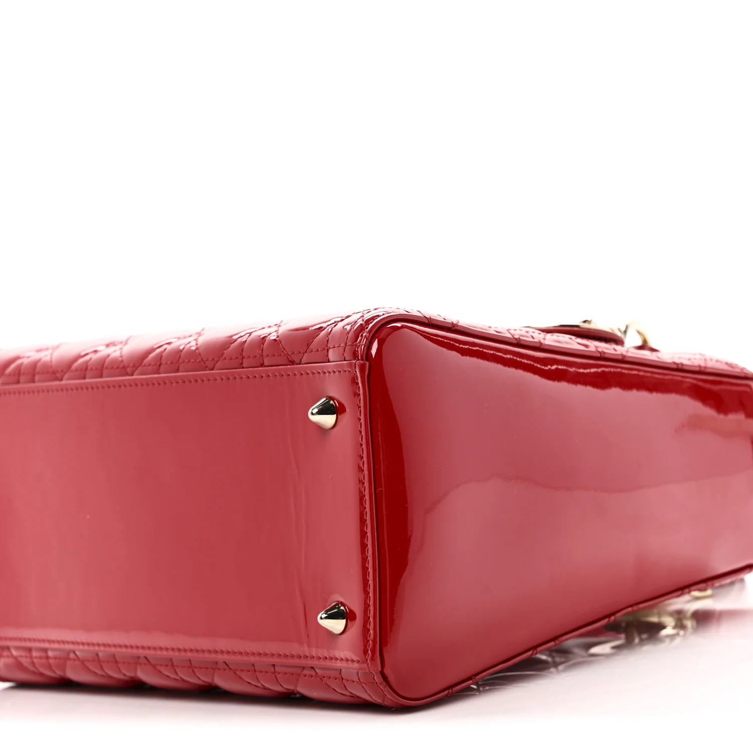 Patent Cannage Medium Lady Dior Red - Top Club