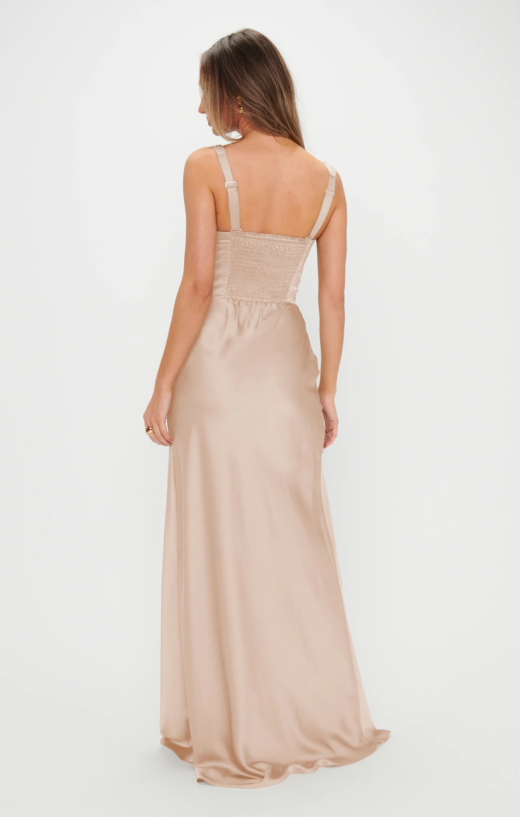 Lana Maxi Dress ~ Champagne Luxe Satin