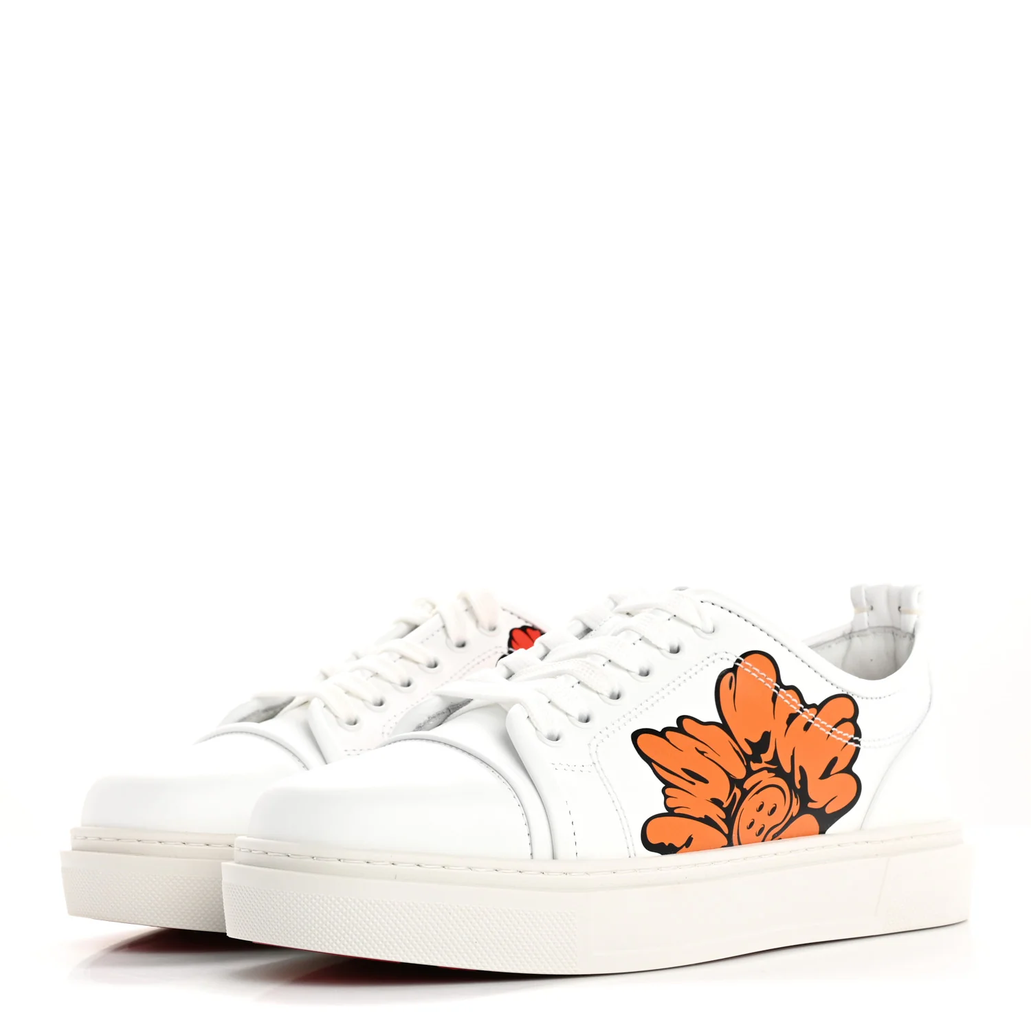 x Shun Sudo Adolon Junior Button Flower Low Top Mens Sneaker 40.5 White Multicolor - Top Club