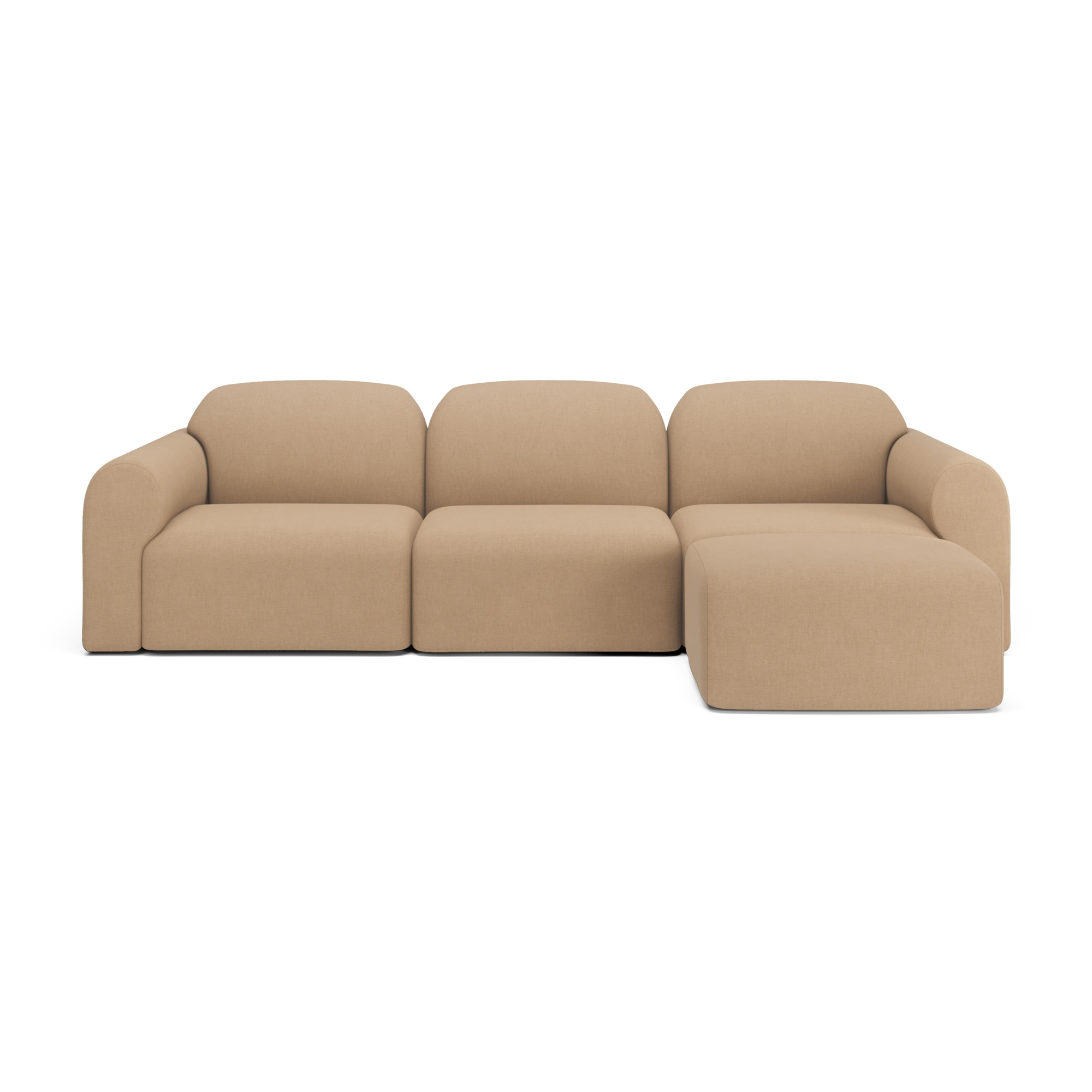 3-zitsbank Bulky met hocker light sepia