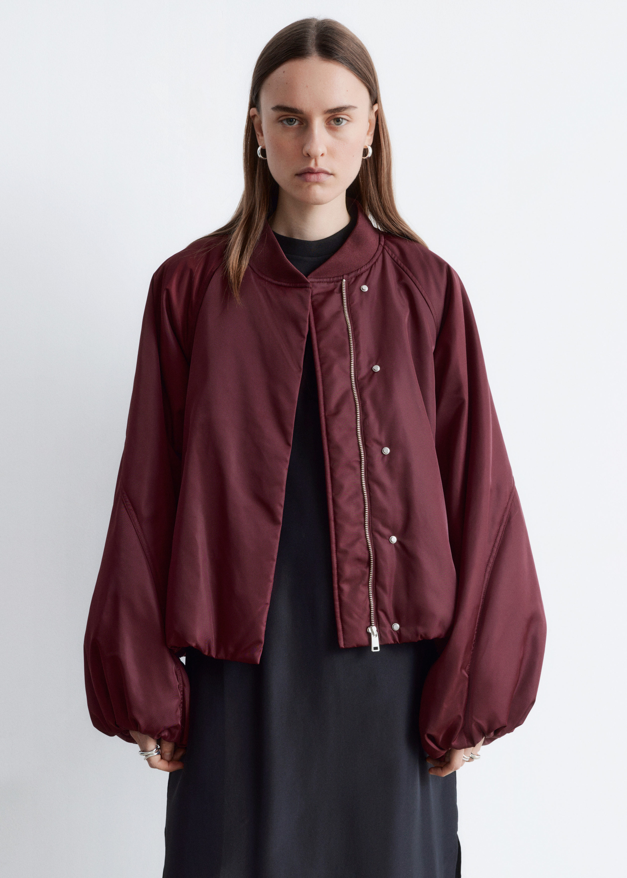 & Other Stories VOLUMINOUS-SLEEVE BOMBER JACKET