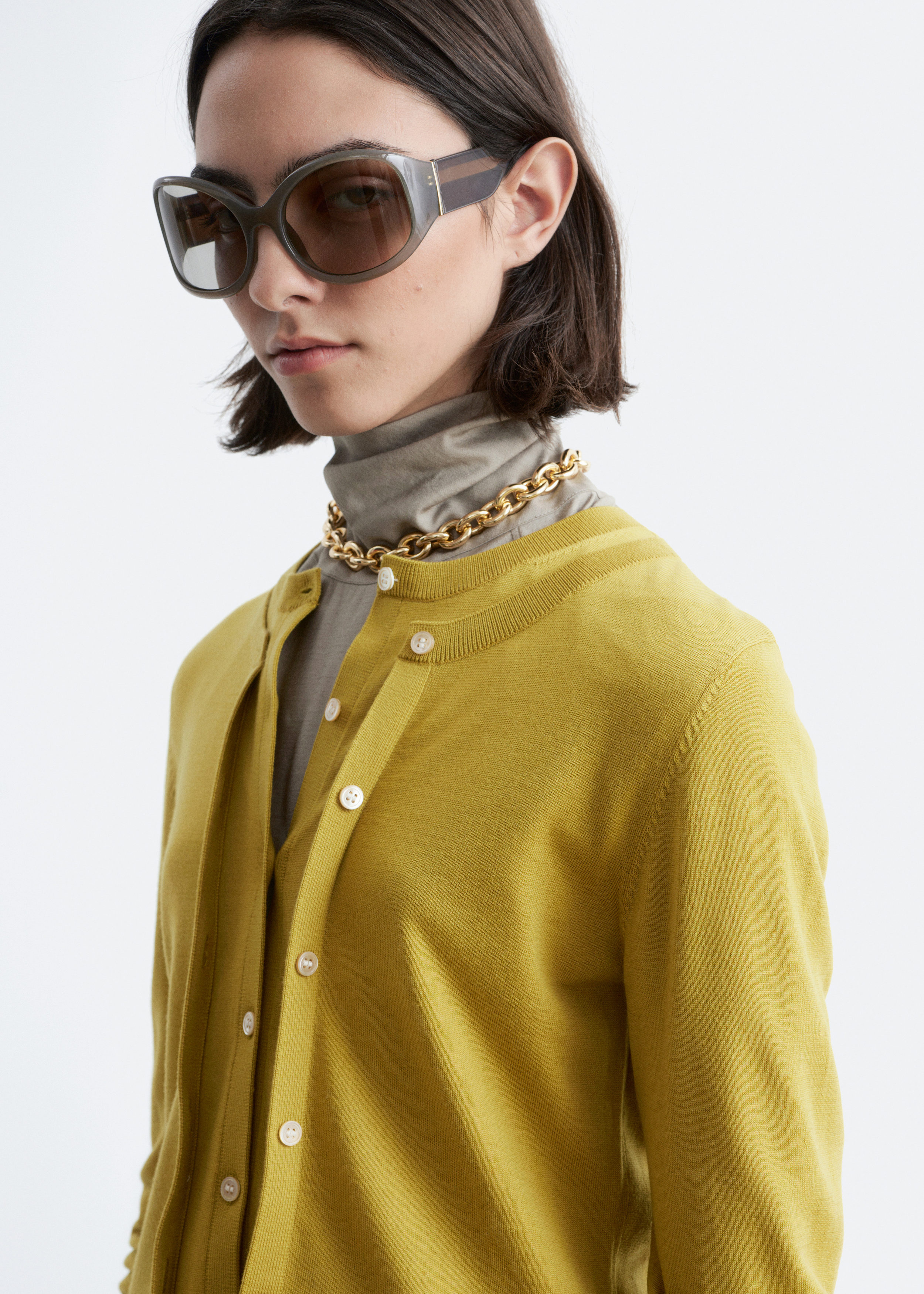 & Other Stories DOUBLE-LAYER MERINO WOOL CARDIGAN
