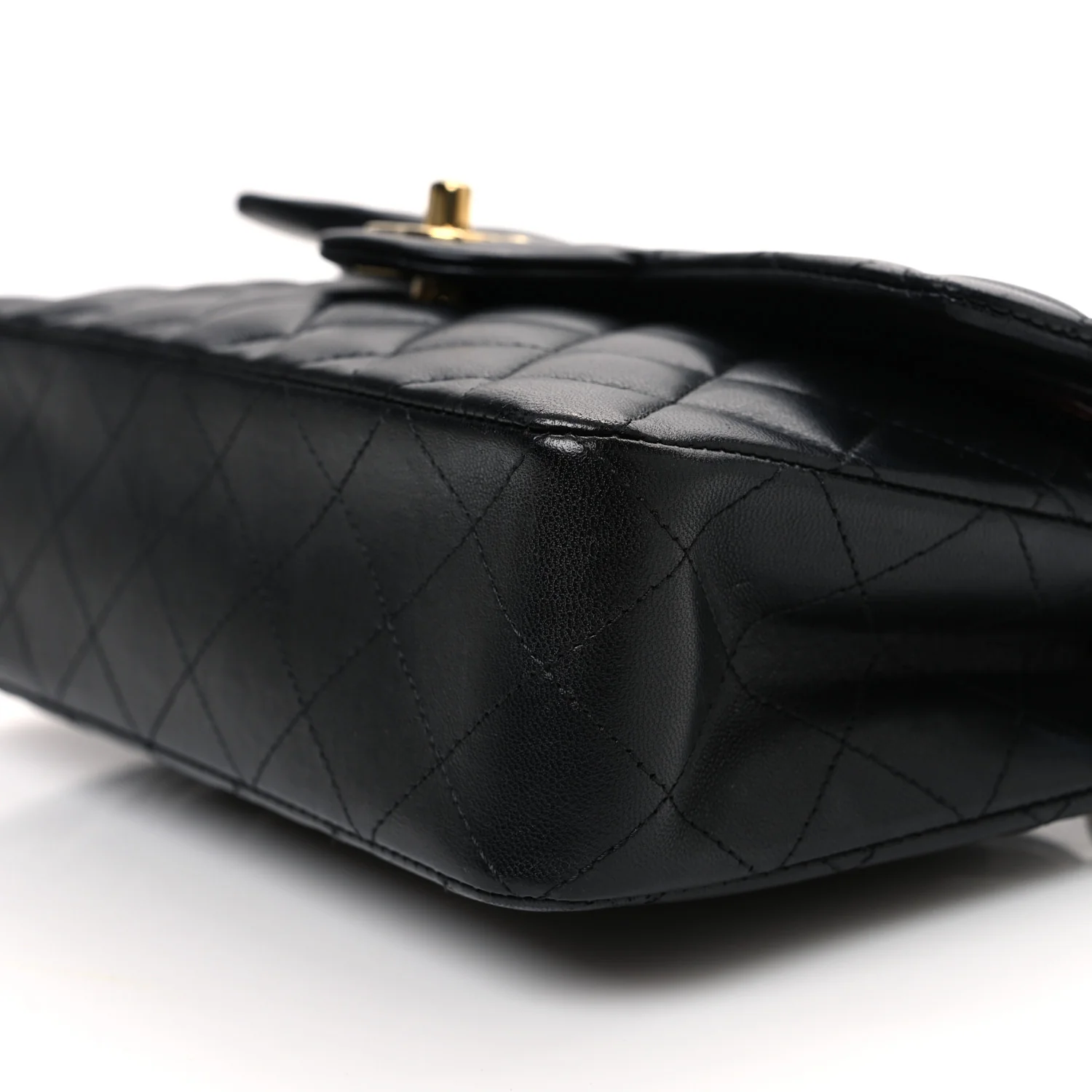 Lambskin Quilted Small Double Flap Black - Top Club