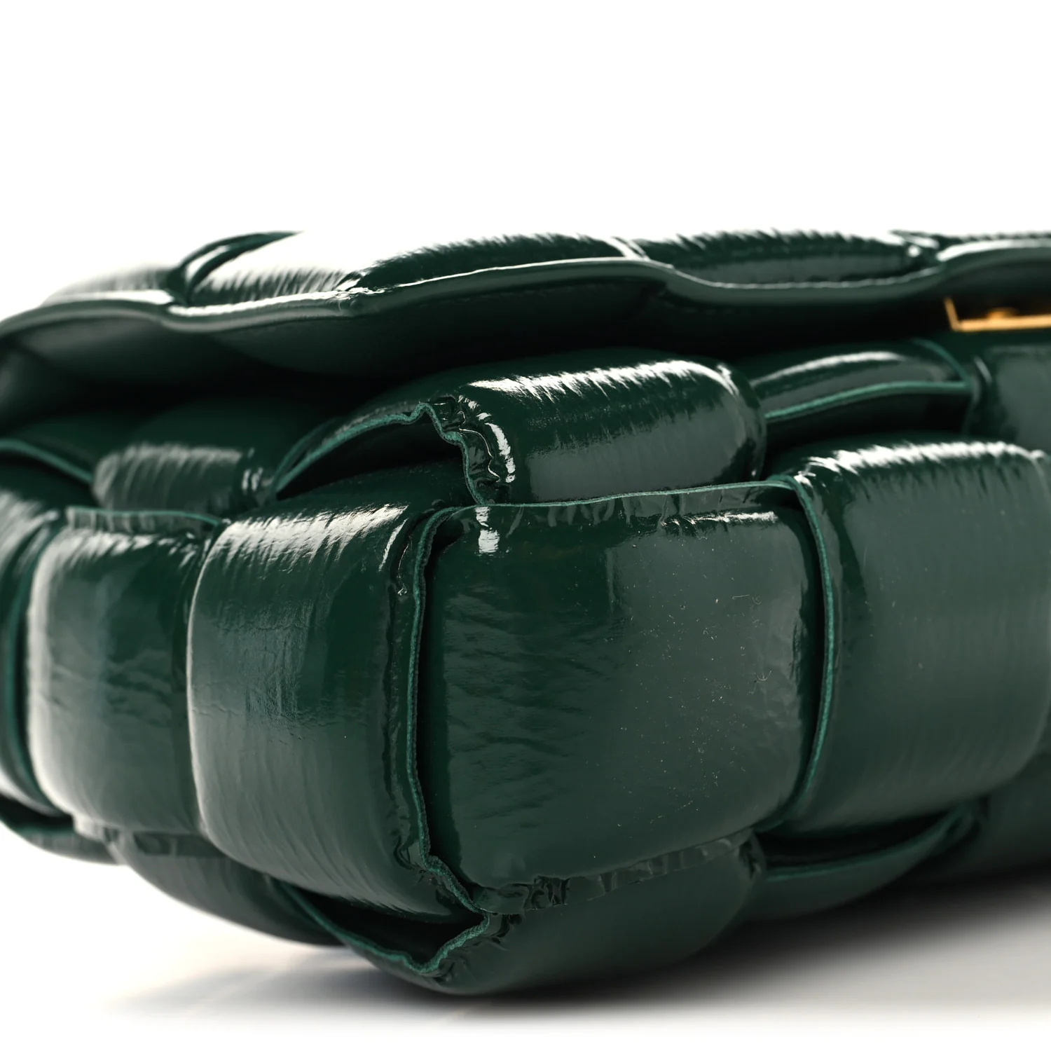 Textured Deerskin Maxi Intrecciato Padded Cassette Crossbody Bag Raintree - Top Club