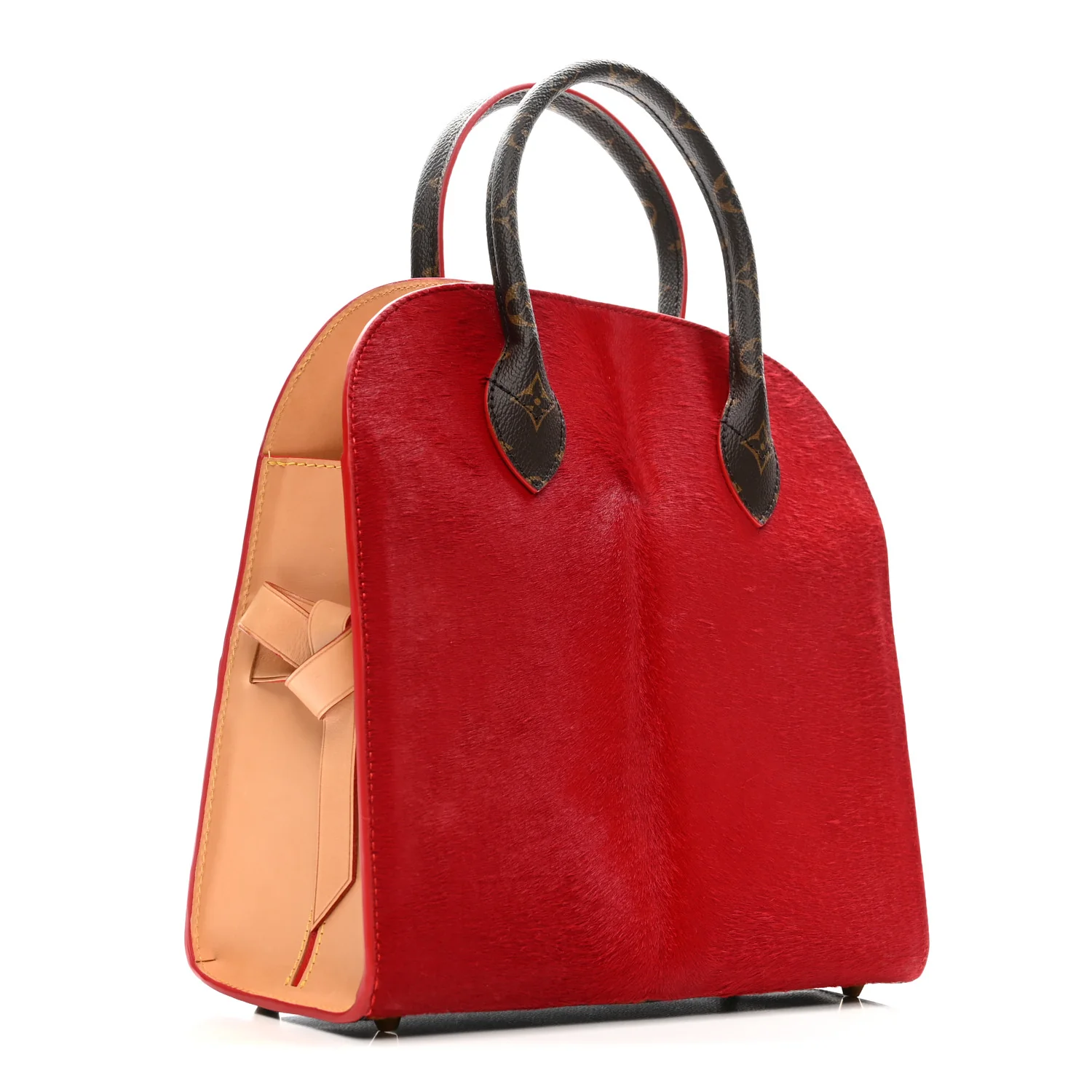 Monogram Calf Hair Spikes Iconoclasts Christian Louboutin Tote Red - Top Club