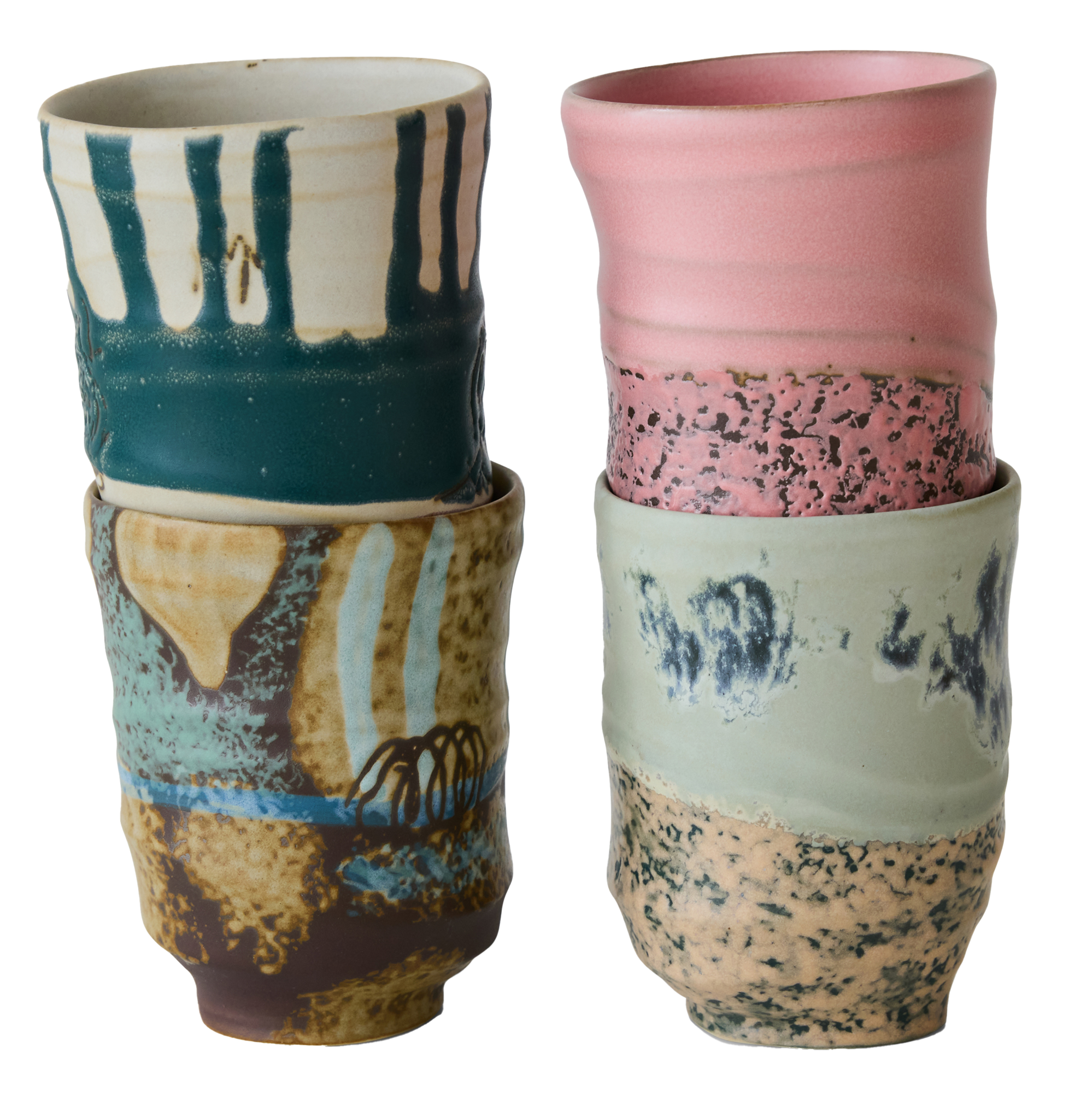 Artist Ceramics mug keramiek Ø7,2 cm - set van 4