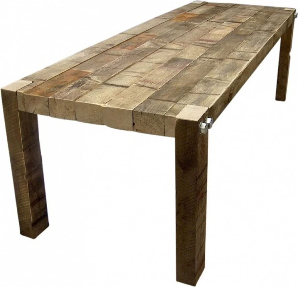 Solid pine wood dining table 200cm - heavy version - rustic