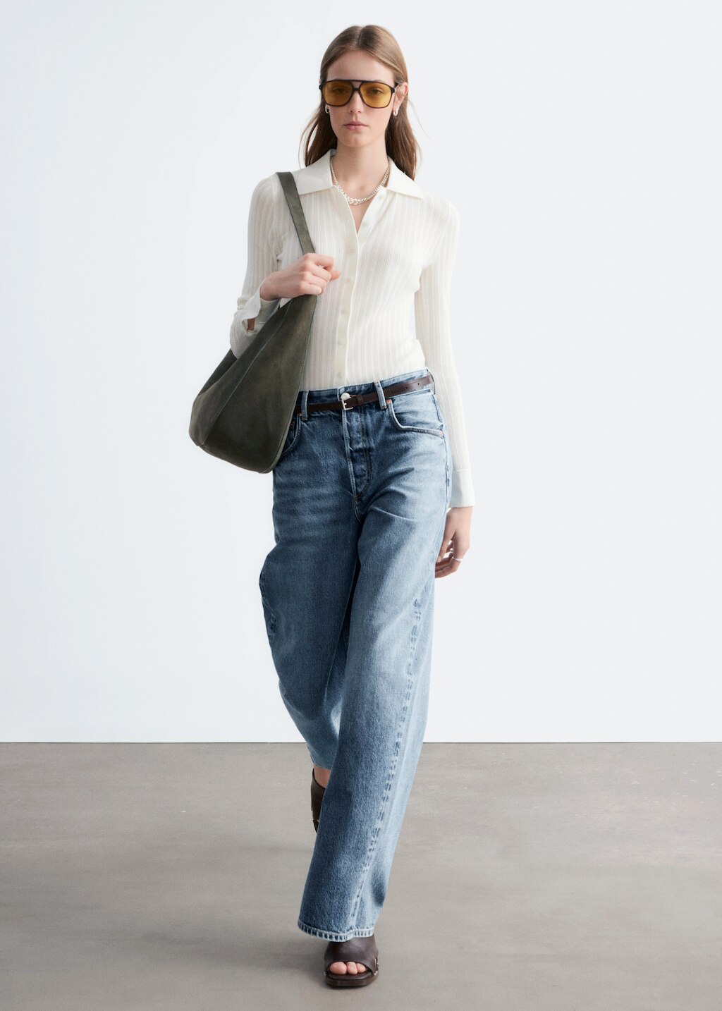 & Other Stories POINTELLE RIB POLO SHIRT