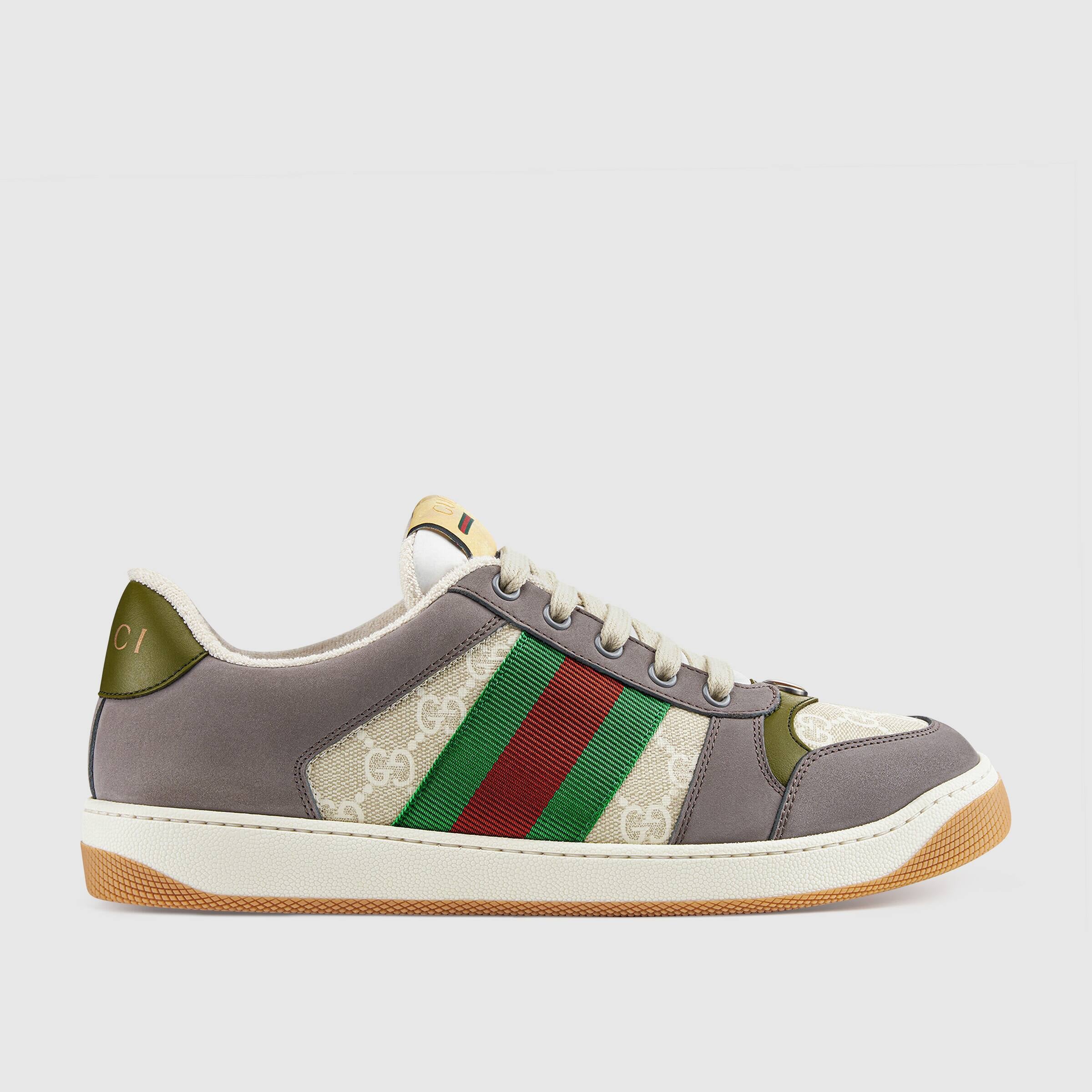 Gucci Unisex Sneakers Featuring Web Stripes And GG Monogram Detail - Sneaker Replica Workshop