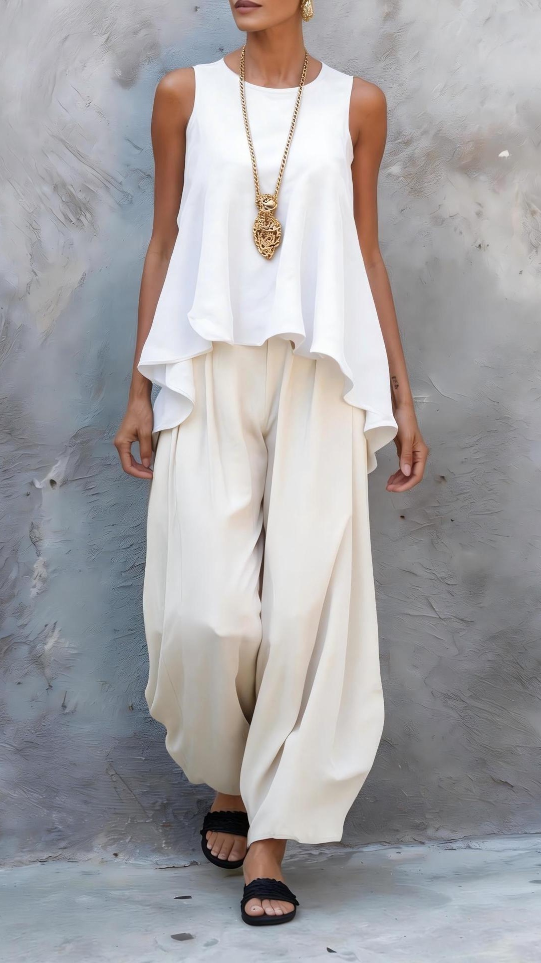 Women's Casual Two-Piece Set: Sleeveless Top & Loose Wide-Leg Pants - Nordfashionstorm - Women's Clothing, Fashion for You - Nordfashionstorm.com