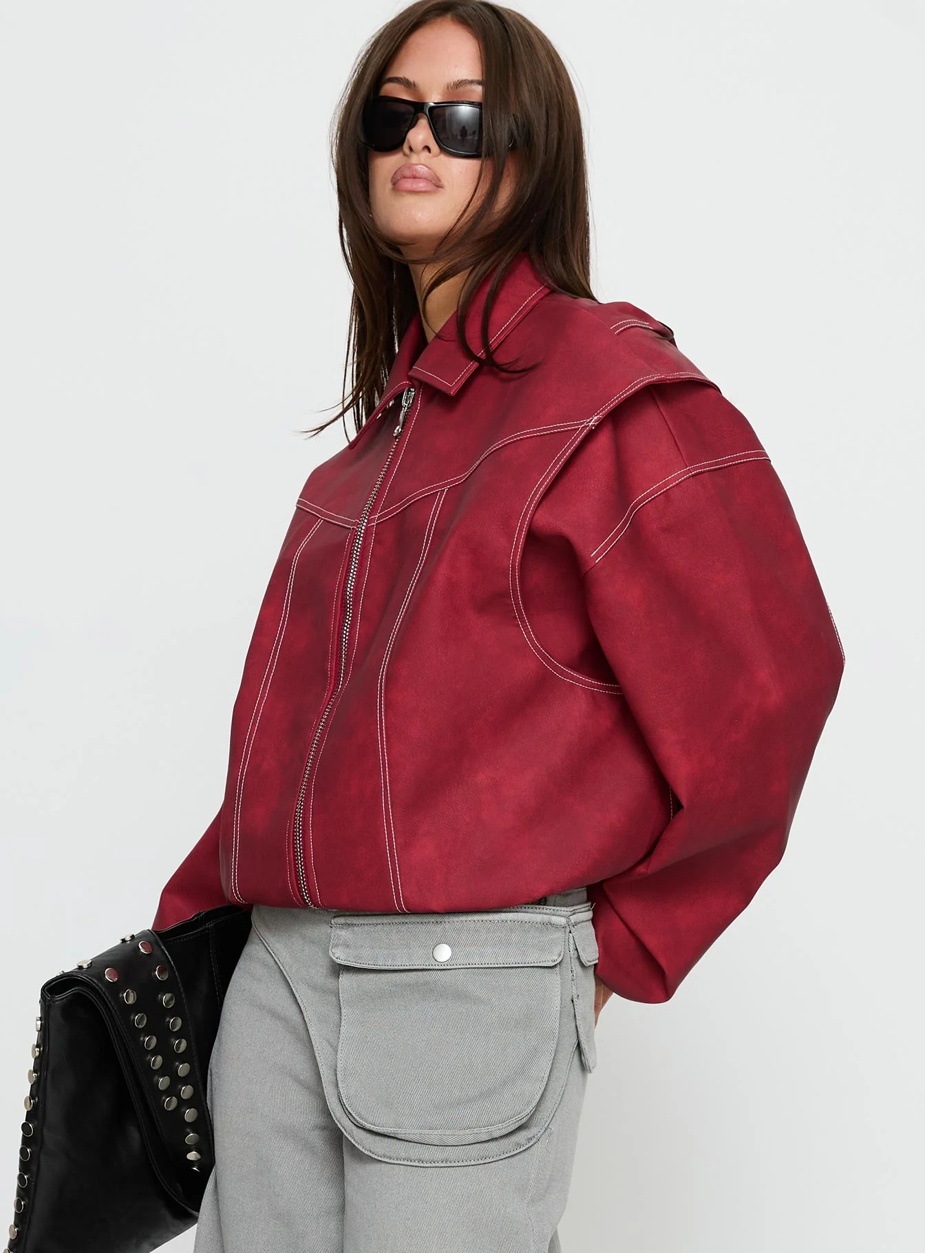 Vista Bomber Jacket Crimson