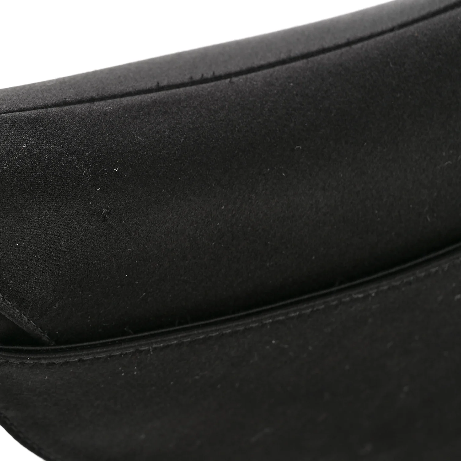 Satin Crystal Mini Saddle Bag Black - Top Club