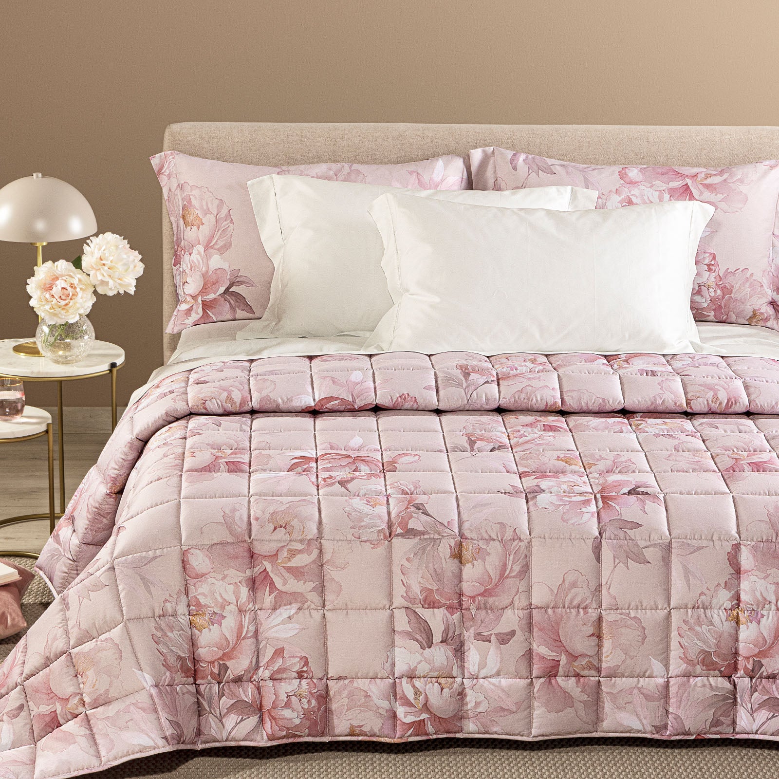 Trapunta Leggerissima In Raso Di Cotone Eloise Matrimoniale Rosa Dreaming