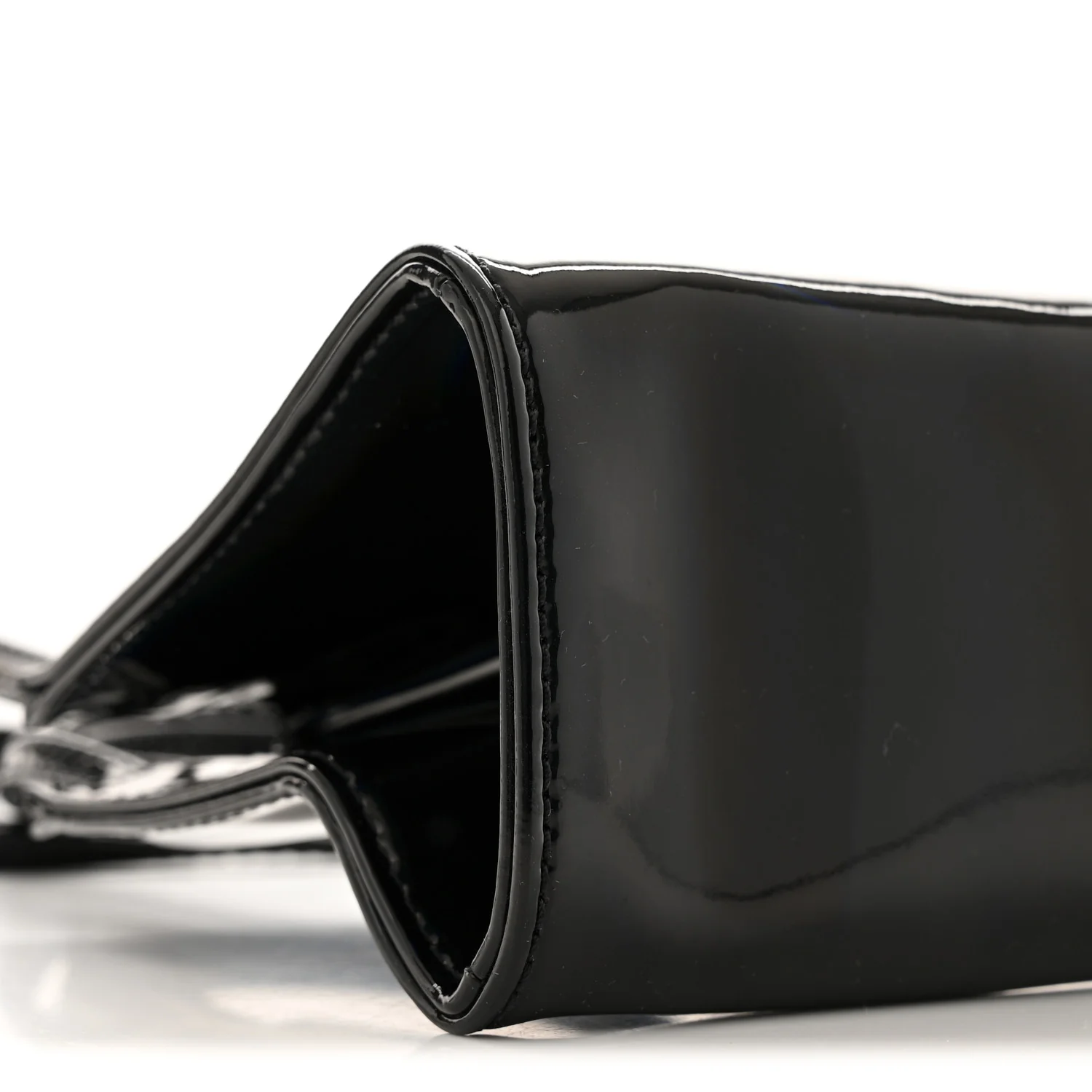 Patent Vegan Leather Small Shopping Bag Black Rainbow - Top Club