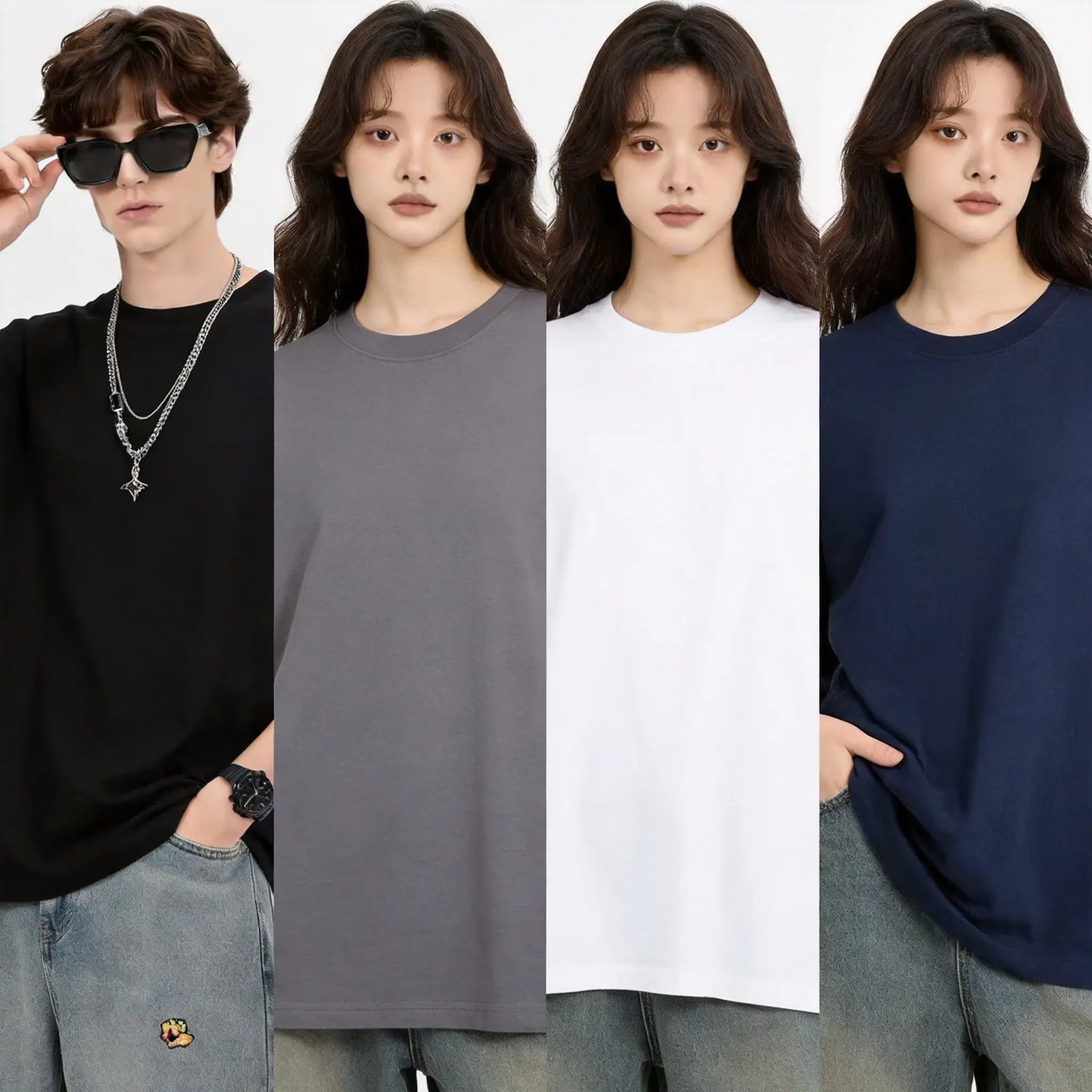 100% Cotton 180g Classic Fit Basic Tee, Unisex Year-Round Essential Top, Build Your Pack (3/6/9 Pieces)