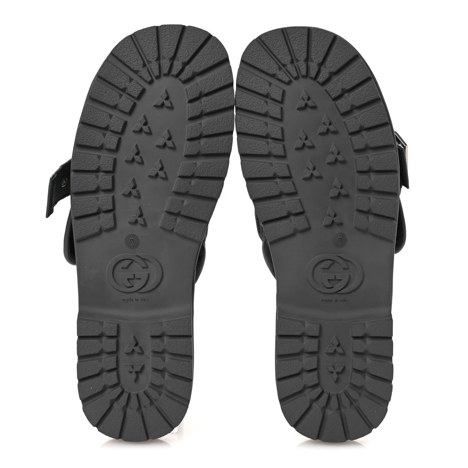 Nylon Calfskin GG Matelasse Mens Slide Sandals 11 Blue Grey - Top Club