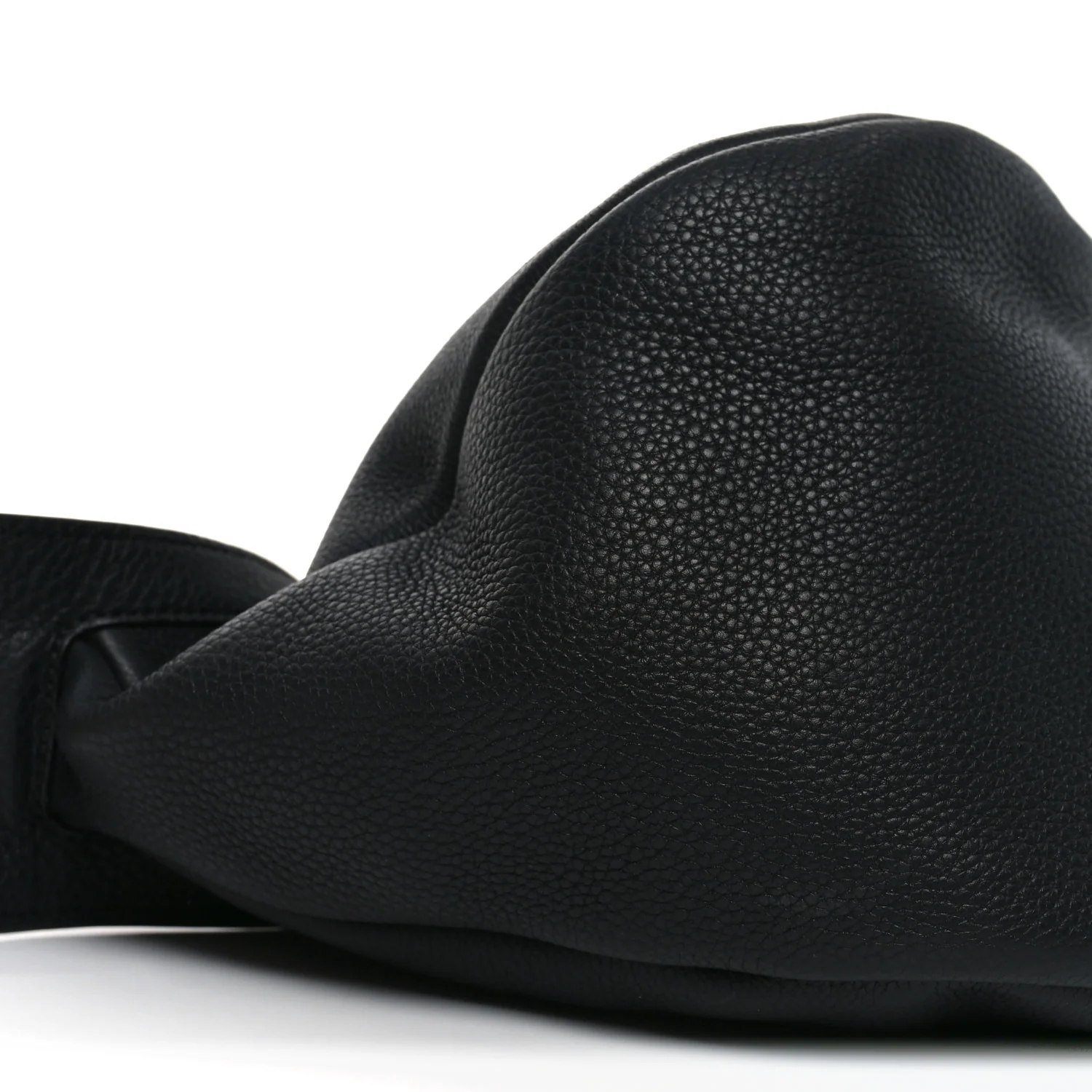 Grained Calfskin Large Slouchy Banana Bag Black - Top Club