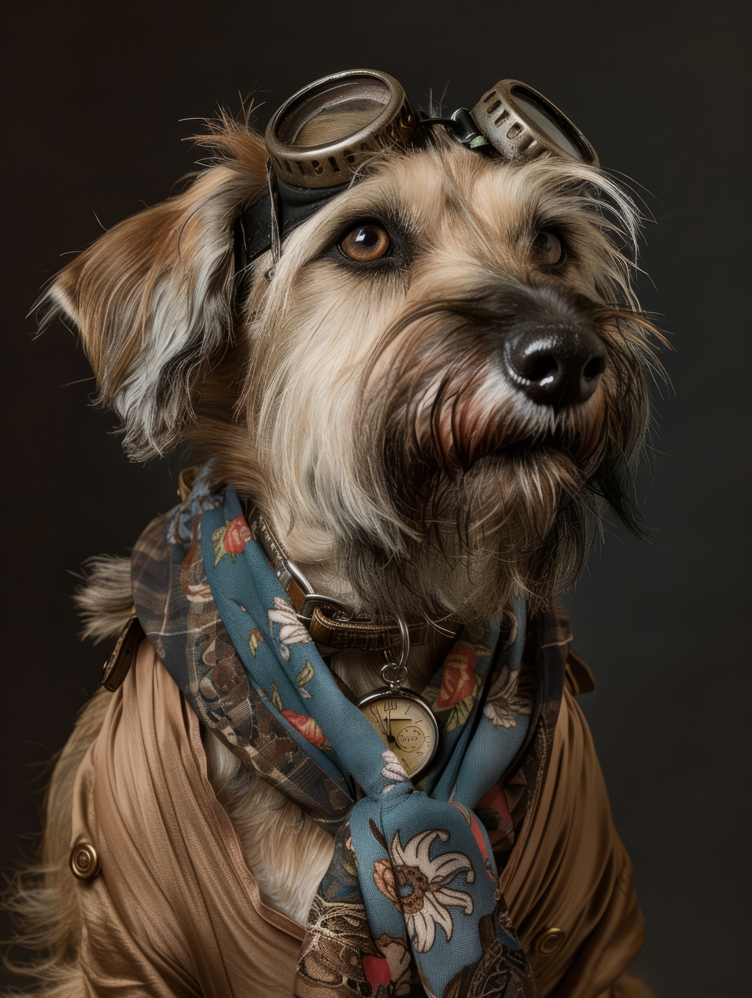 Canvas schilderij van een Briard Dog 100x200 cm