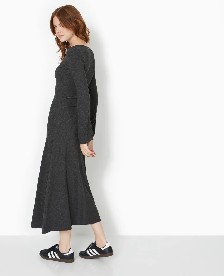 Pimkie Robe longue évasée en maille côtelée