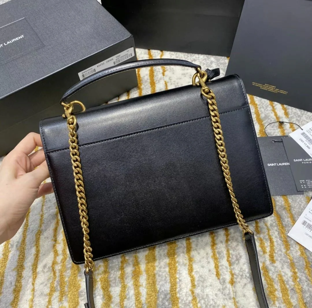 SL sunset classic antique gold multi-layered small square bag - Top Club